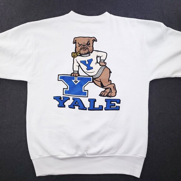 Yale University Vintage Sweatshirt Crewneck Bulldog Raised Spellout Made USA XL - Picture 3 of 14